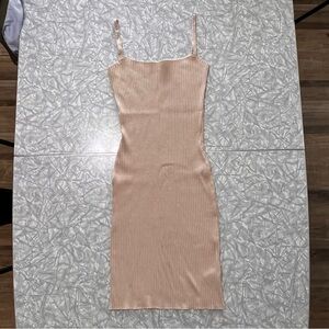 Aster, Midi Dress, Tan, size Medium